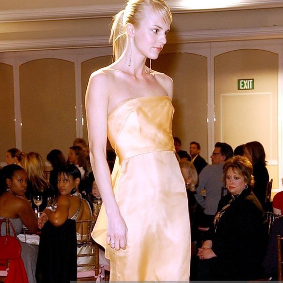 RICHARD TYLER COUTURE Vintage Runway Peach Organza Strapless Mini Dress … - Picture 4 of 16